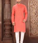 Ranak Crimson Cotton Kurta Pajama