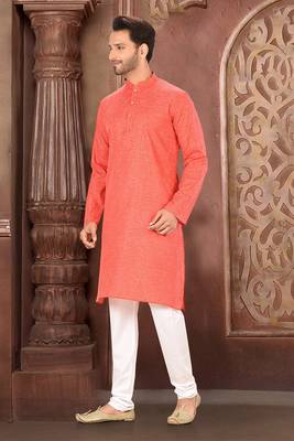 Ranak Crimson Cotton Kurta Pajama 2