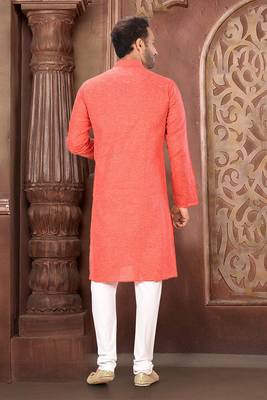Ranak Crimson Cotton Kurta Pajama 3