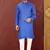 Ranak Blue Cotton Silk Kurta Pajama