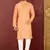 Ranak Orange Cotton Silk Kurta Pajama