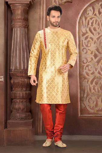Ranak Golden Banarasi Jacquard Kurta Pajama