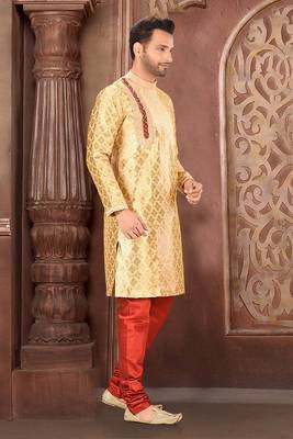 Ranak Golden Banarasi Jacquard Kurta Pajama 2