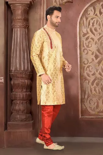 Ranak Golden Banarasi Jacquard Kurta Pajama