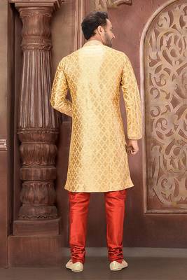 Ranak Golden Banarasi Jacquard Kurta Pajama 3