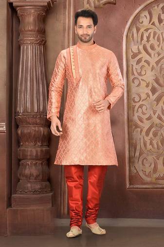 Ranak Crimson Banarasi Jacquard Kurta Pajama