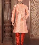 Ranak Crimson Banarasi Jacquard Kurta Pajama