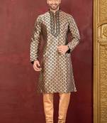 Ranak Gold Banarasi Jacquard Kurta Pajama