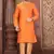 Ranak Orange Mulbary Butti Silk Kurta Pajama