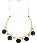 Alluring Necklace With  Sparkles And Black Stone