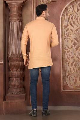 Ranak Beige Muslin Cotton Short Kurta 3