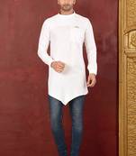 Ranak White Muslin Cotton Short Kurta