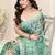 Dusty Green Chiffon Leaf/Floral Print Printed Saree With Unstitched Blouse Piece