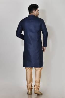 Ranak Navy Blue Art Silk Kurta Pajama 3