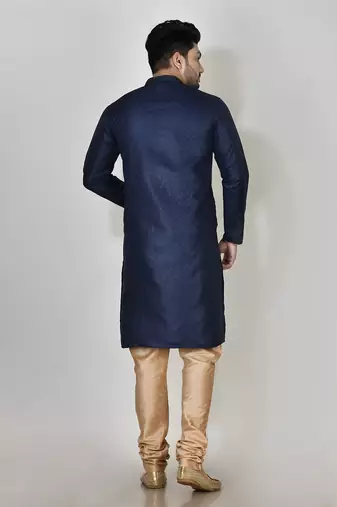 Ranak Navy Blue Art Silk Kurta Pajama
