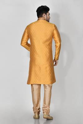 Ranak Yellow Banarasi Jacquard Kurta Pajama 3