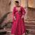 Dark pink colour jacquard silk embroidered anarkali dress