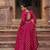 Dark pink colour jacquard silk embroidered anarkali dress