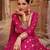 Dark pink colour jacquard silk embroidered anarkali dress