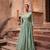 Turquoise colour jacquard silk embroidered anarkali dress
