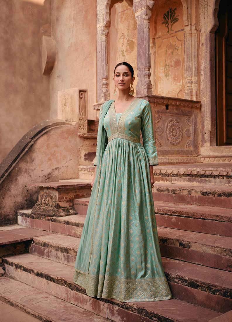 sachin and babi light blue dress ASOS DESIGN pleated embroidery maxi dress with cutwork in blue main image 1