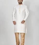 Ranak White Art Silk Kurta Pajama
