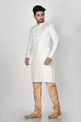 Ranak White Art Silk Kurta Pajama 2