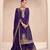 Dark violet premium silk embroidered palazzo dress