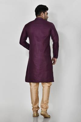 Ranak Wine Art Silk Kurta Pajama 3