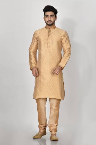 Ranak Gold Art Silk Kurta Pajama
