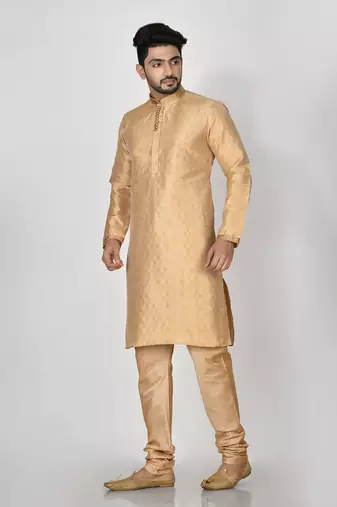 Ranak Gold Art Silk Kurta Pajama