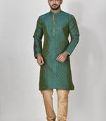 Ranak Rama Green Art Silk Kurta Pajama