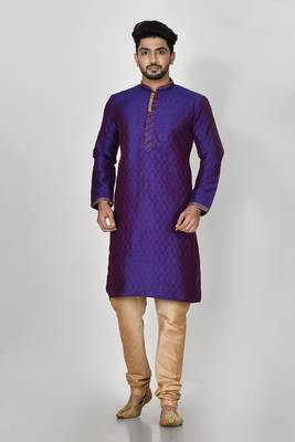 Ranak Purple Art Silk Kurta Pajama 1