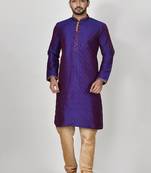 Ranak Purple Art Silk Kurta Pajama