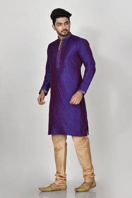 Ranak Purple Art Silk Kurta Pajama 2