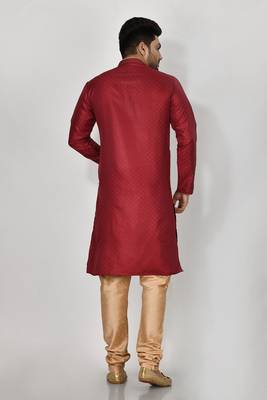 Ranak Maroon Art Silk Kurta Pajama 3
