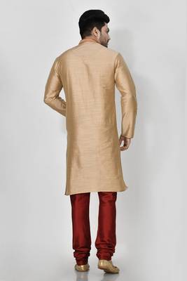 Ranak Gold Mulbary Cotton Silk Kurta Pajama 3