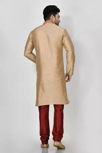Ranak Gold Mulbary Cotton Silk Kurta Pajama