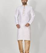 Ranak Offwhite Mulbary Cotton Silk Kurta Pajama