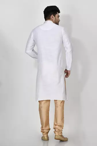 Ranak Offwhite Mulbary Cotton Silk Kurta Pajama