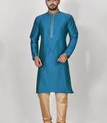 Ranak Firoza Mulbary Cotton Silk Kurta Pajama