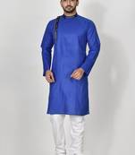 Ranak Royal Blue Cotton Kurta Pajama