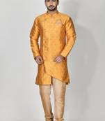 Ranak Yellow Banarasi Jacquard Kurta Pajama