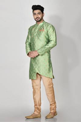 Ranak Pista Banarasi Jacquard Kurta Pajama 2