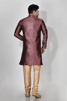 Ranak Purple Banarasi Jacquard Kurta Pajama 3