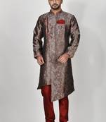 Ranak Grey Banarasi Jacquard Kurta Pajama