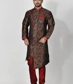 Ranak Brown Banarasi Jacquard Kurta Pajama