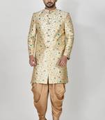 Ranak Green Mulbary Silk Indo Western