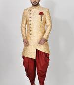 Ranak Gold Mulbary Silk Indo Western