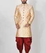 Ranak Orange Mulbary Silk Indo Western